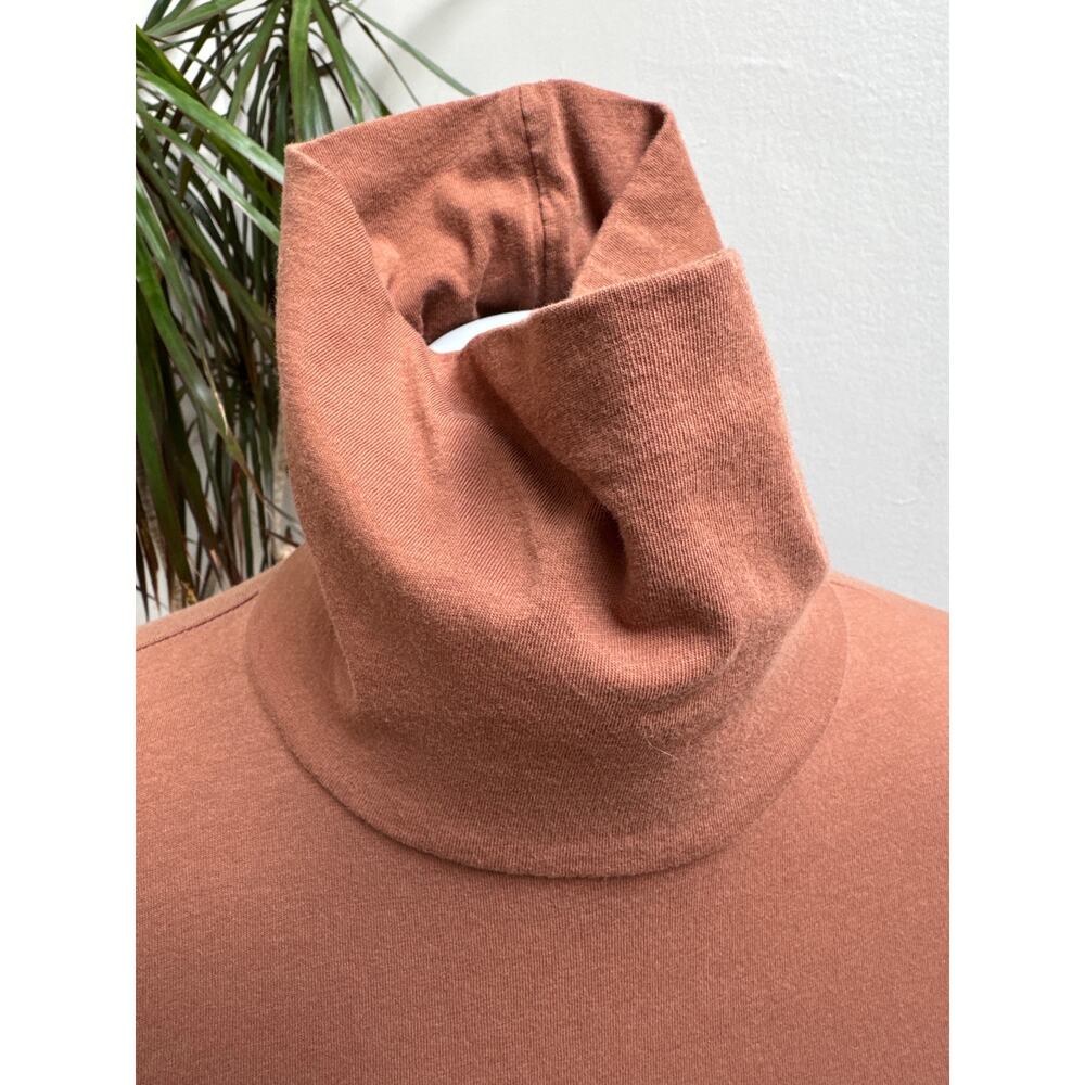 J. Crew Re-Imagined 100% Cotton Turtleneck Top Chestnut Brown Small - Picture 3 of 8